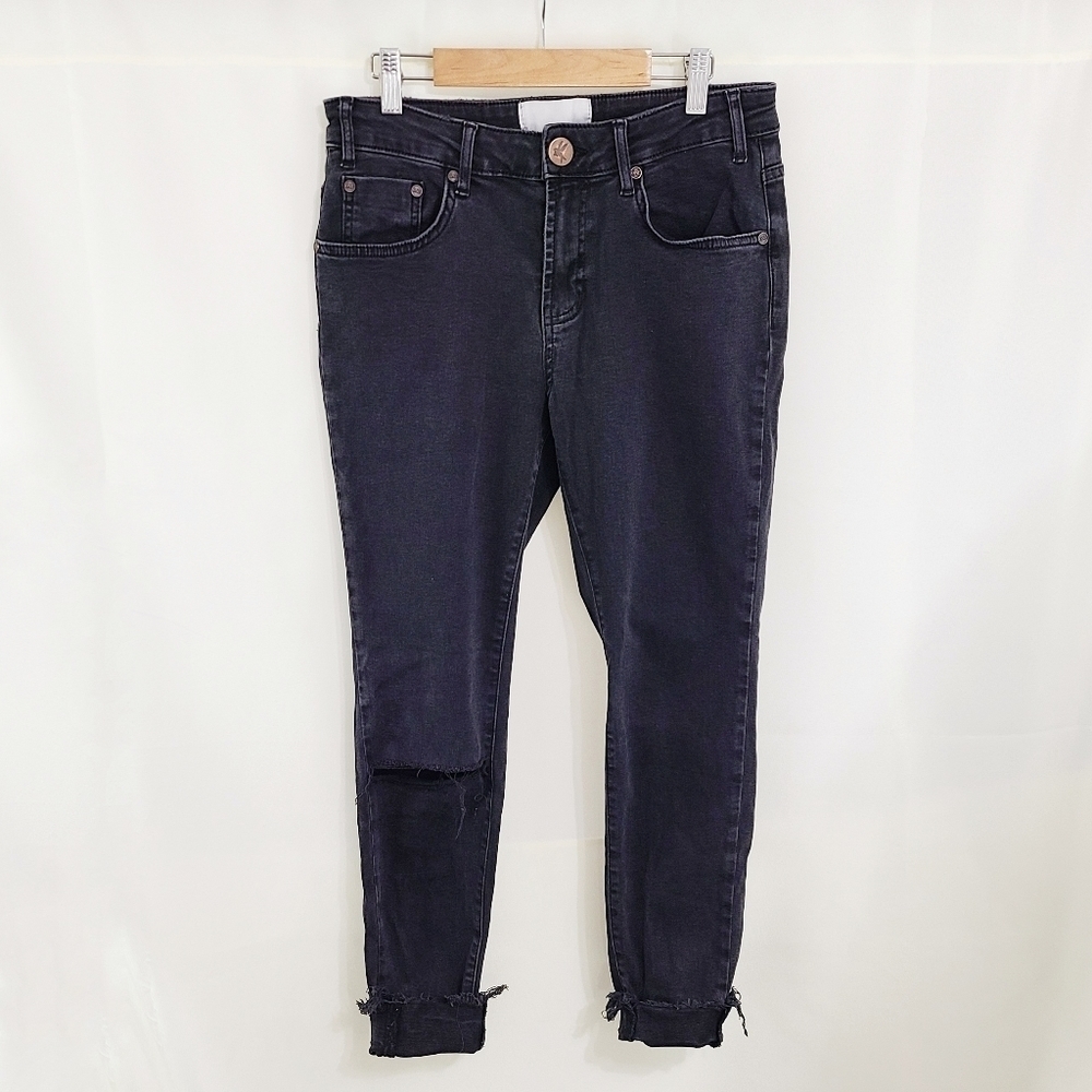 One Teaspoon high waist Freebirds II jeans washed black size 27
